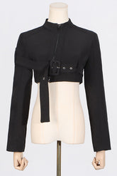 Schwarze Dislokations-Kurzjacke